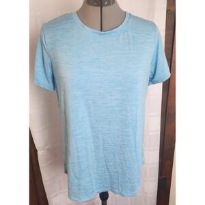 Jockey Women's‎ Light Blue Short Sleeve Crew Neck T-Shirt Top
